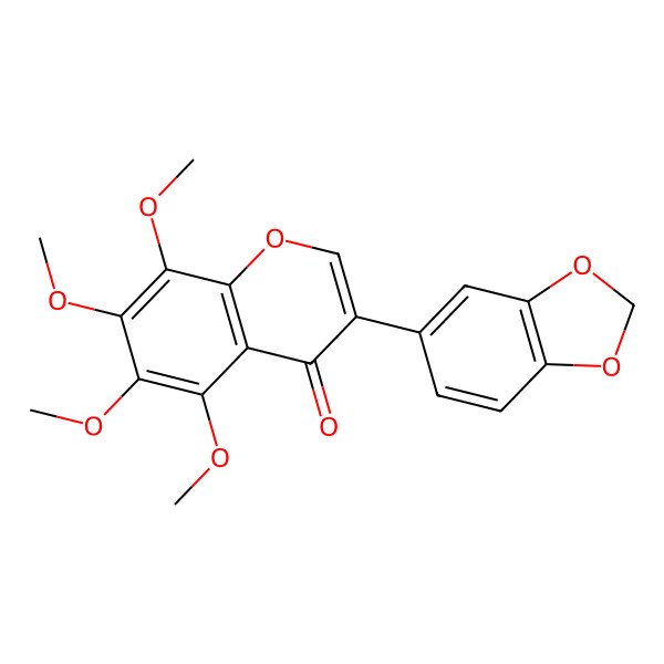 2D Structure of 5,6,7,8-Tetramethoxy-3',4'-methylenedioxyisoflavone