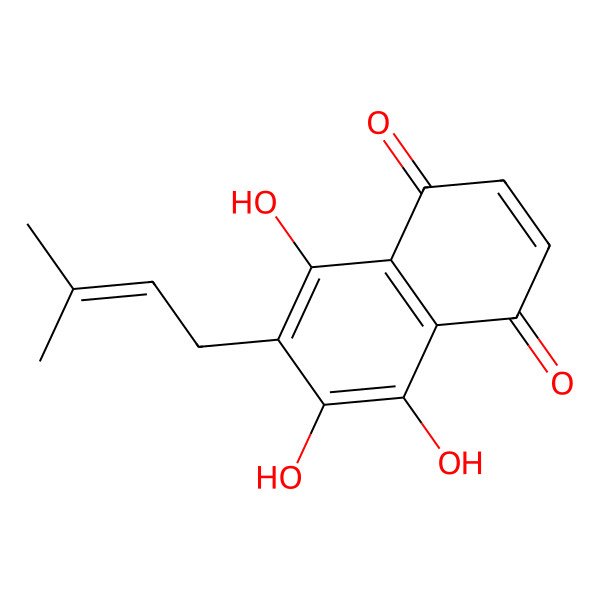 2D Structure of 5,6,8-Trihydroxy-7-(3-methylbut-2-enyl)naphthalene-1,4-dione