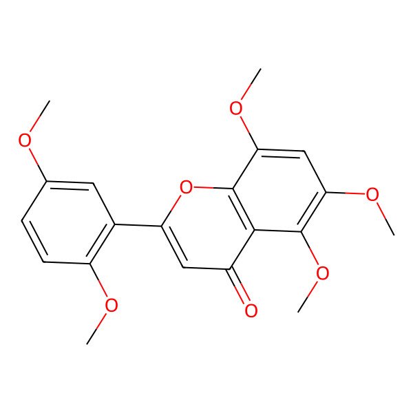 2D Structure of 2-(2,5-Dimethoxyphenyl)-5,6,8-trimethoxychromen-4-one