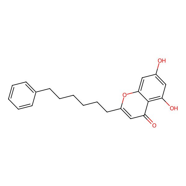 2D Structure of 5,7-Dihydroxy-2-(6-phenylhexyl)-gamma-chromene-4-one