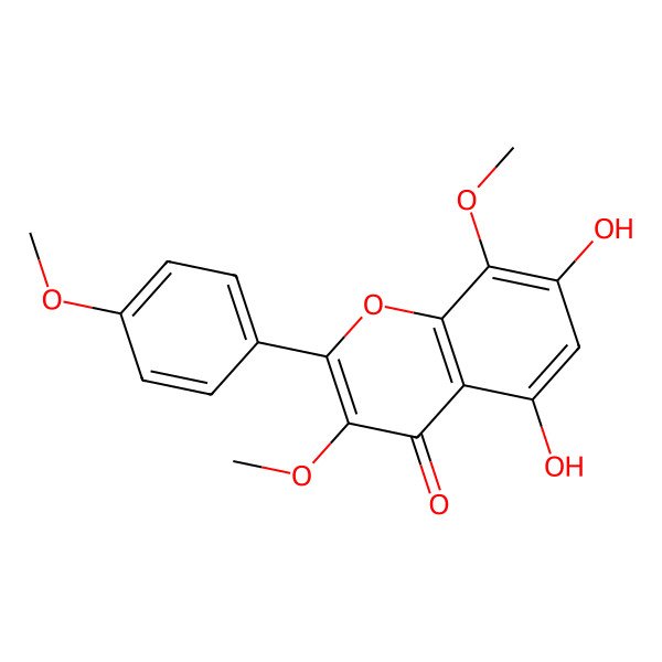 2D Structure of 5,7-Dihydroxy-3,4',8-trimethoxyflavone