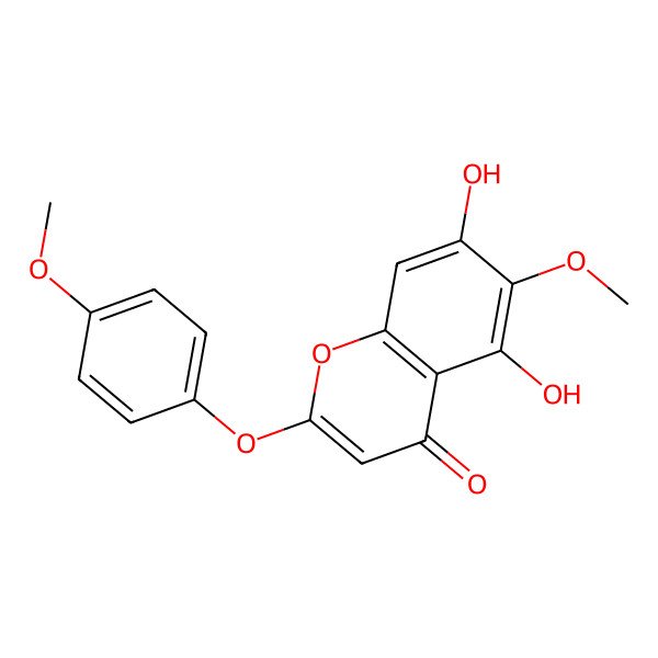 2D Structure of 5,7-Dihydroxy-6-methoxy-2-(4-methoxyphenoxy)chromen-4-one