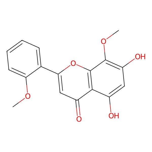 2D Structure of 5,7-Dihydroxy-8,2'-dimethoxyflavone 2D Structure of 5,7-Dihydroxy-8,2'-dimethoxyflavone