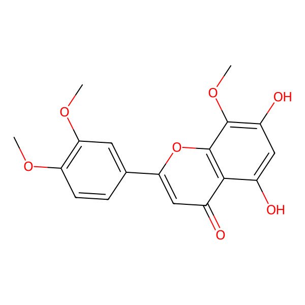 2D Structure of 5,7-Dihydroxy-8,3',4'-trimethoxyflavone