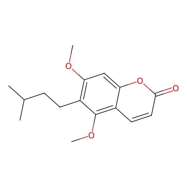 2D Structure of 5,7-Dimethoxy-6-(3-methylbutyl)-coumarin