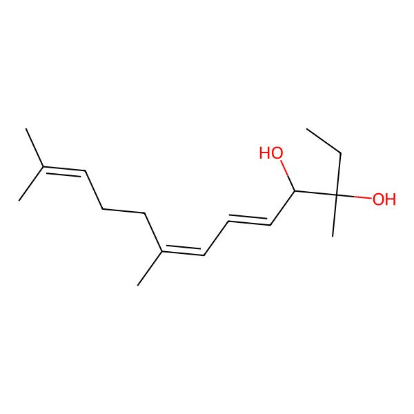 2D Structure of 5,7,11-Tridecatriene-3,4-diol, 3,8,12-trimethyl-