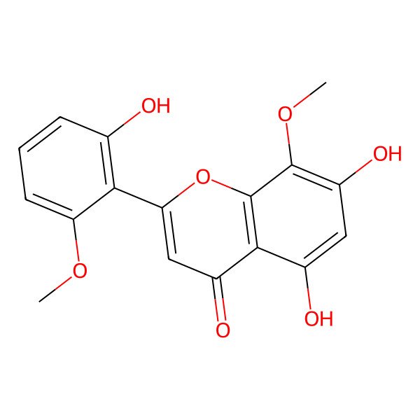 2D Structure of 5,7,2'-Trihydroxy-8,6'-dimethoxyflavone