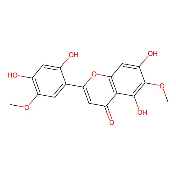 2D Structure of 5,7,2',4'-Tetrahydroxy-6,5'-dimethoxyflavone 2D Structure of 5,7,2',4'-Tetrahydroxy-6,5'-dimethoxyflavone