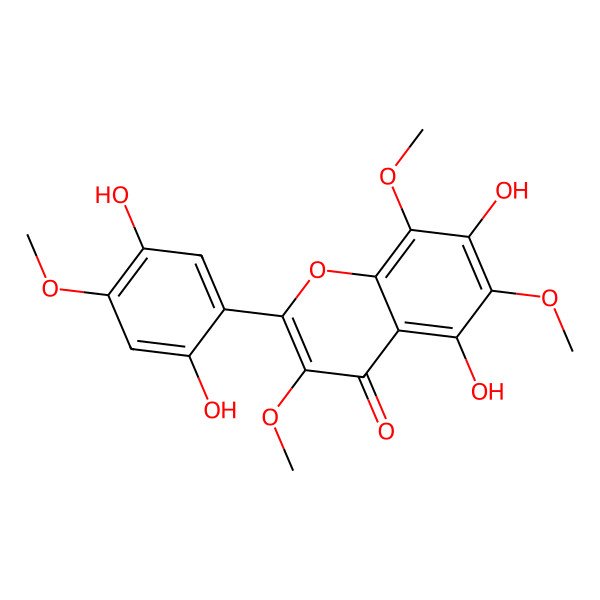 2D Structure of 5,7,2',5'-Tetrahydroxy-3,6,8,4'-tetramethoxyflavone