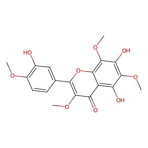 2D Structure of 5,7,3'-Trihydroxy-3,6,8,4'-tetramethoxyflavone