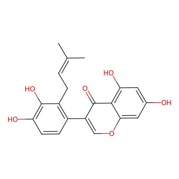 2D Structure of 5,7,3',4'-Tetrahydroxy-2'-(3,3-dimethylallyl)isoflavone
