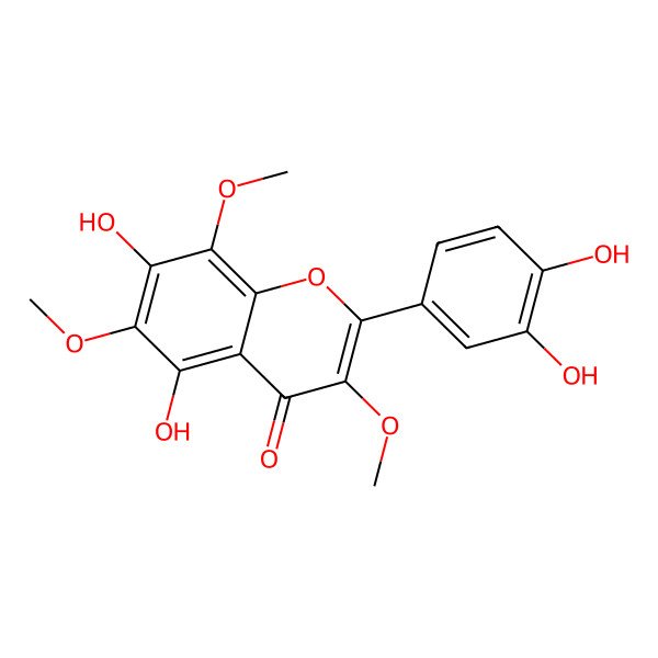 2D Structure of 5,7,3',4'-Tetrahydroxy-3,6,8-trimethoxyflavone