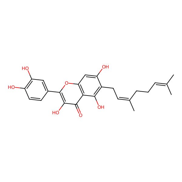 2D Structure of 5,7,3',4'-Tetrahydroxy-6-geranylflavonol