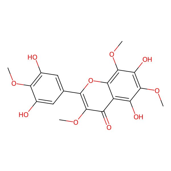 2D Structure of 5,7,3',5'-Tetrahydroxy-3,6,8,4'-tetramethoxyflavone