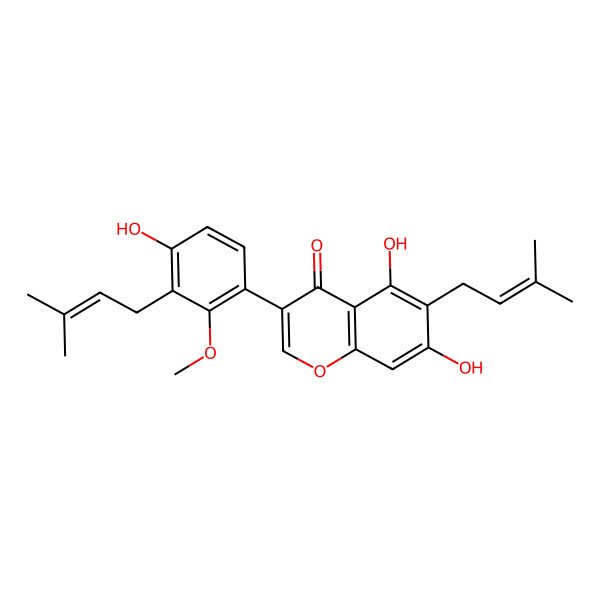2D Structure of 5,7,4'-Trihydroxy-2'-methoxy-6,3'-diprenylisoflavone