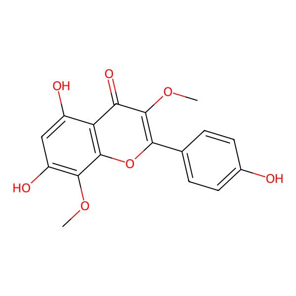 2D Structure of 5,7,4'-Trihydroxy-3,8-dimethoxyflavone