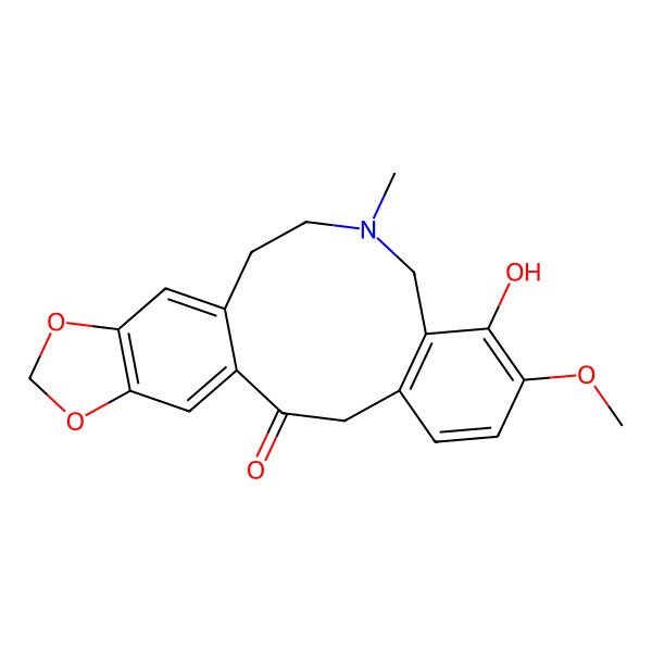 2D Structure of 5,7,8,15-Tetrahydro-4-hydroxy-3-methoxy-6-methyl[1,3]benzodioxolo[5,6-e][2]benzazecin-14(6H)-one