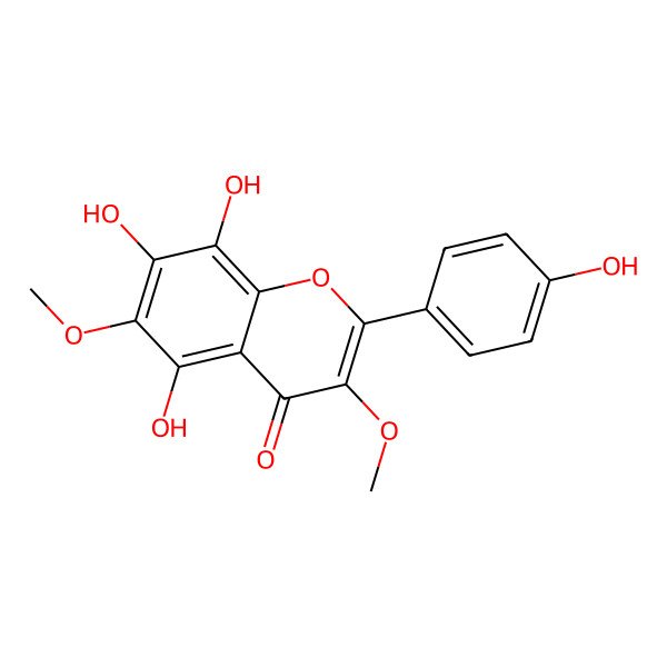 2D Structure of 5,7,8,4'-Tetrahydroxy-3,6-dimethoxyflavone