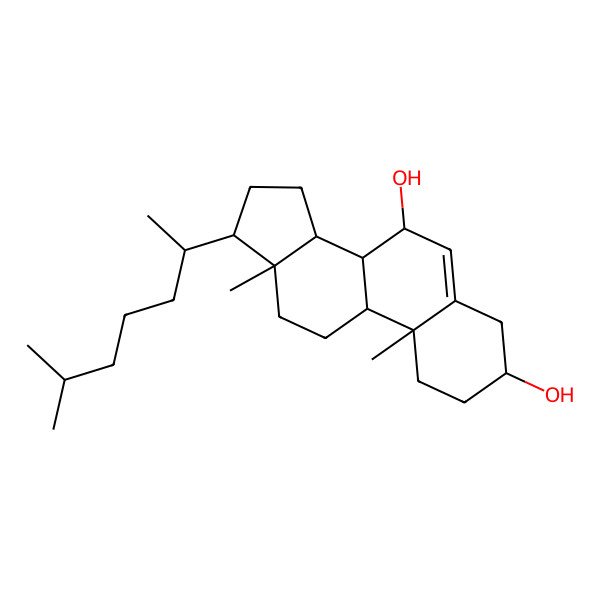 2D Structure of (3S,7S,8S,9S,10R,13R,14S,17R)-10,13-dimethyl-17-[(2S)-6-methylheptan-2-yl]-2,3,4,7,8,9,11,12,14,15,16,17-dodecahydro-1H-cyclopenta[a]phenanthrene-3,7-diol
