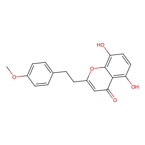 2D Structure of 5,8-Dihydroxy-2-(2-(4-methoxyphenyl)ethyl)chromone