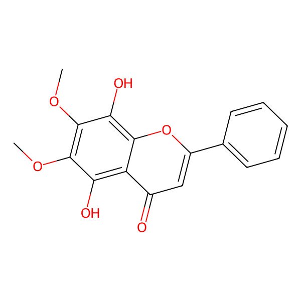 2D Structure of 5,8-Dihydroxy-6,7-dimethoxyflavone