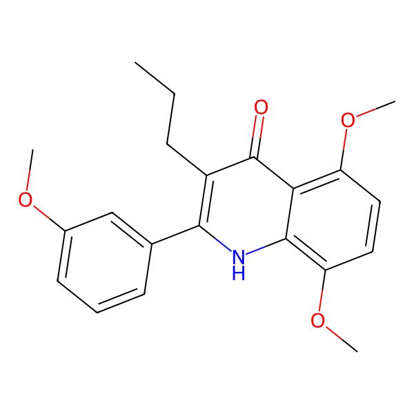 2D Structure of 5,8-Dimethoxy-2-(3'-methoxyphenyl)-3-propyl-1h-quinolin-4-one