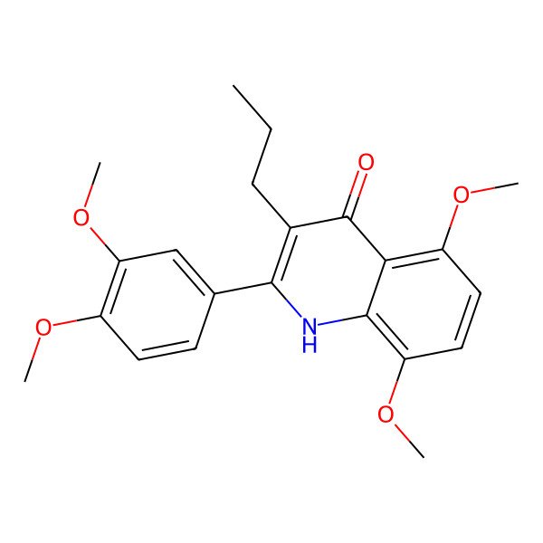 2D Structure of 5,8-Dimethoxy-2-(3',4'-dimethoxyphenyl)-3-propyl-1h-quinolin-4-one