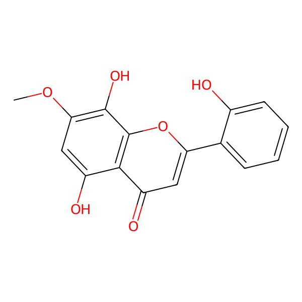 2D Structure of 5,8,2'-Trihydroxy-7-methoxyflavone