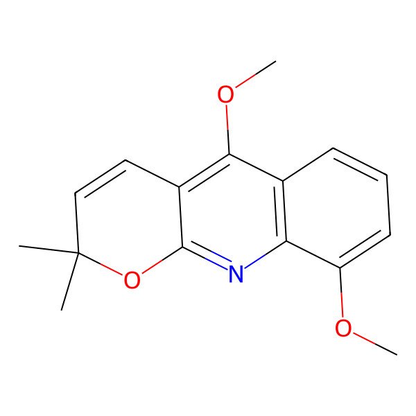 2D Structure of 5,9-Dimethoxy-2,2-dimethylpyrano[2,3-b]quinoline