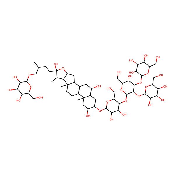 2D Structure of (1R,2S,4S,6S,7S,8R,9S,12S,13R,15R,16R,18S,19R)-16-[(2R,3R,4R,5R,6R)-3,4-dihydroxy-5-[(2S,3R,4S,5R,6R)-5-hydroxy-6-(hydroxymethyl)-3,4-bis[[(2S,3R,4S,5S,6R)-3,4,5-trihydroxy-6-(hydroxymethyl)oxan-2-yl]oxy]oxan-2-yl]oxy-6-(hydroxymethyl)oxan-2-yl]oxy-7,9,13-trimethyl-6-[(3R)-3-methyl-4-[(2S,3R,4S,5S,6R)-3,4,5-trihydroxy-6-(hydroxymethyl)oxan-2-yl]oxybutyl]-5-oxapentacyclo[10.8.0.02,9.04,8.013,18]icosane-6,15,19-triol