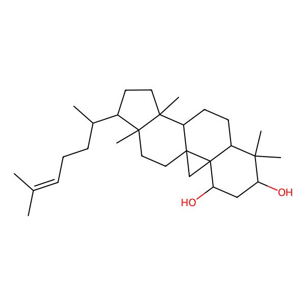 2D Structure of 5alpha-Cycloarta-24-ene-1alpha,3alpha-diol 2D Structure of 5alpha-Cycloarta-24-ene-1alpha,3alpha-diol