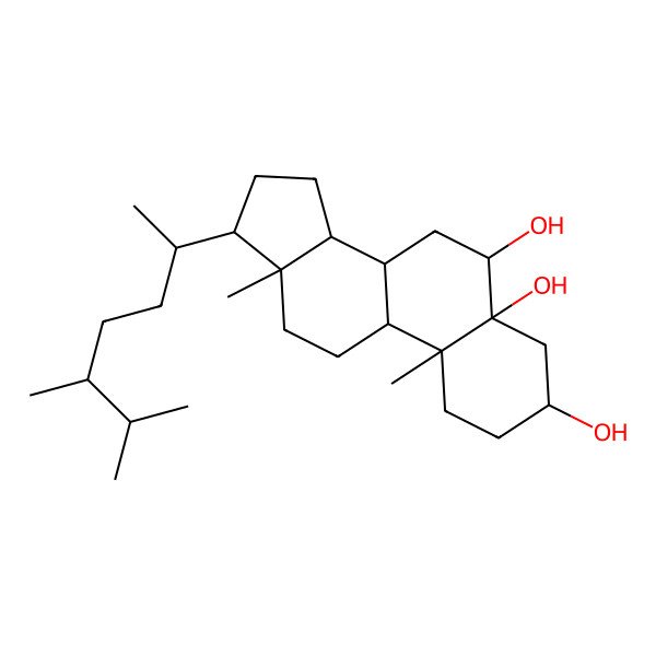 2D Structure of 5alpha-Ergostane-3beta,5,6beta-triol