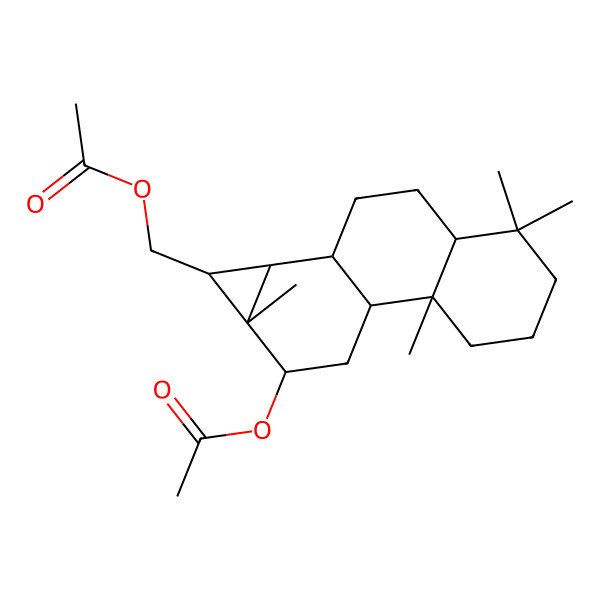 2D Structure of (5alpha,8beta,10beta,13R,14R,15R)-12beta,16-Diacetoxy-13-methyl-17-nor-14,15-cyclocassane