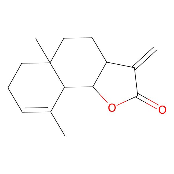2D Structure of (5aR)-5a,9-dimethyl-3-methylidene-4,5,6,7,9a,9b-hexahydro-3aH-benzo[g][1]benzofuran-2-one