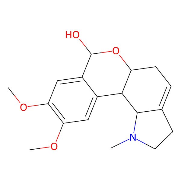 2D Structure of (5aR,11cS)-9,10-dimethoxy-1-methyl-3,5,5a,7,11b,11c-hexahydro-2H-isochromeno[3,4-g]indol-7-ol