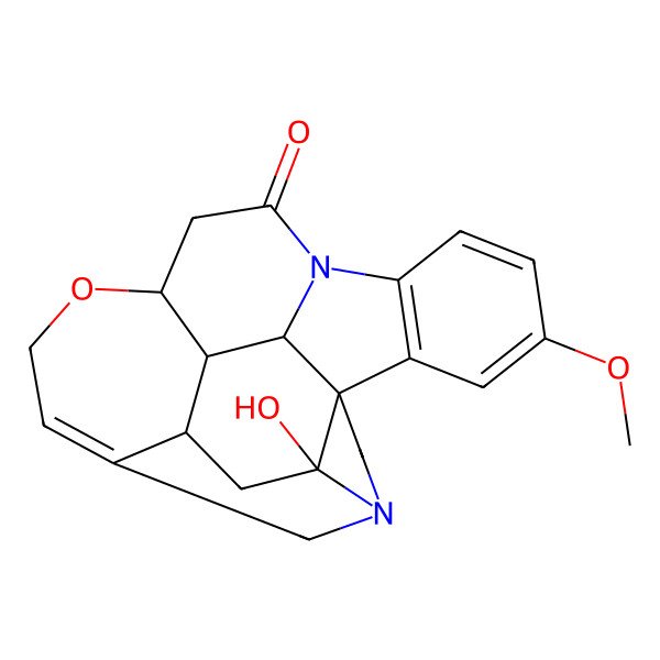 2D Structure of (13aS)-5a-hydroxy-10-methoxy-2,4a,5,7,8,13a,15,15a,15b,16-decahydro4,6-methanoindolo[3,2,1-ij]oxepino[2,3,4-de]pyrrolo[2,3-h]quinolin-14-one
