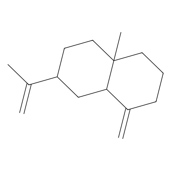 2D Structure of (3S,4aS,8aR)-8a-methyl-5-methylidene-3-prop-1-en-2-yl-1,2,3,4,4a,6,7,8-octahydronaphthalene