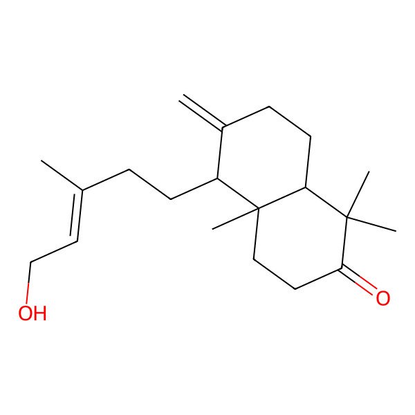 2D Structure of (4aS,5R,8aS)-5-[(E)-5-hydroxy-3-methylpent-3-enyl]-1,1,4a-trimethyl-6-methylidene-3,4,5,7,8,8a-hexahydronaphthalen-2-one