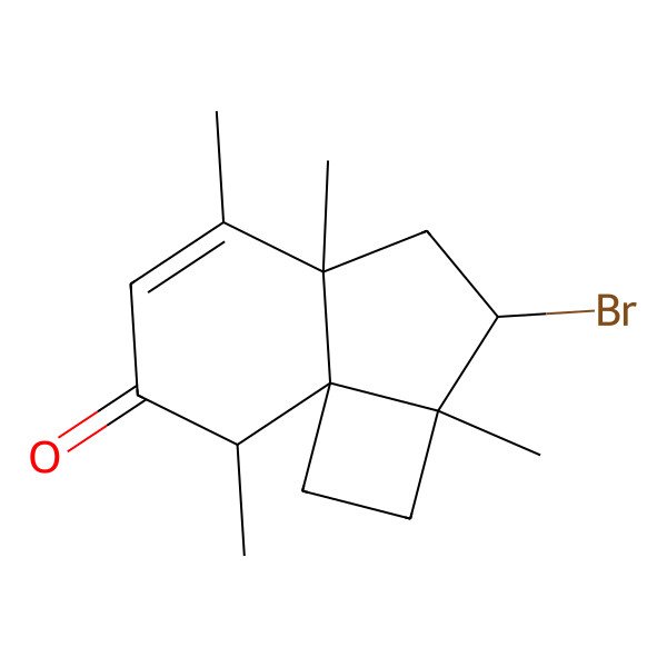 2D Structure of (2S)-2alpha-Bromo-3,4beta,7,7aalpha-tetramethyl-3alpha,3aalpha-ethano-2,3,3a,4,5,7a-hexahydro-1H-indene-5-one