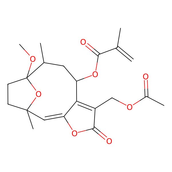 2D Structure of 8alpha-(2-Methylacryloyloxy)-1-O-methylhirsutinolide 13-O-acetate