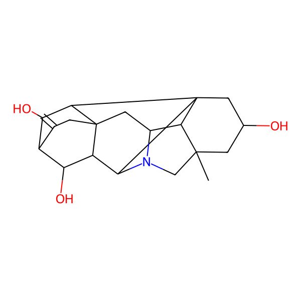 2D Structure of (1S,3S,5S,8R,9S,11R,14R,16S,17R,18R,19S)-5-methyl-12-methylidene-7-azaheptacyclo[9.6.2.01,8.05,17.07,16.09,14.014,18]nonadecane-3,10,19-triol