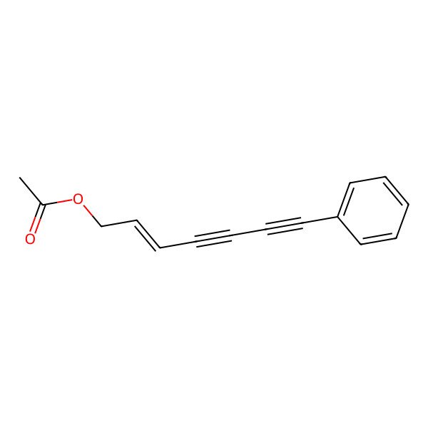 2D Structure of (2e)-7-Phenylhepta-2-en-4,6-diyn-1-yl acetate 2D Structure of (2e)-7-Phenylhepta-2-en-4,6-diyn-1-yl acetate