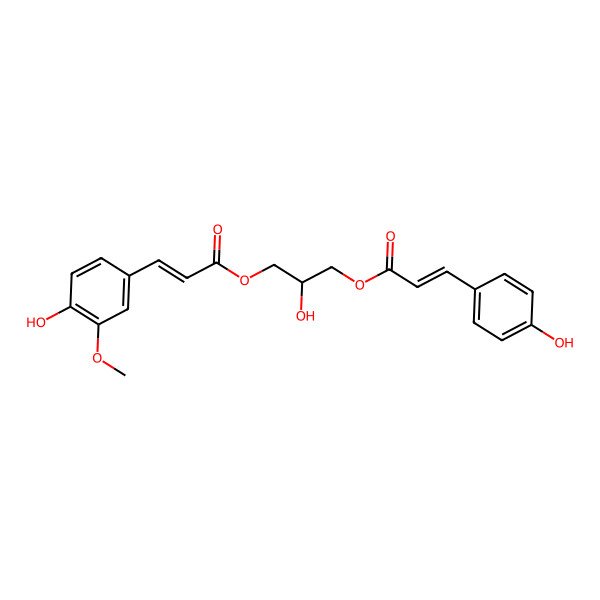 2D Structure of [(2R)-2-hydroxy-3-[(E)-3-(4-hydroxy-3-methoxyphenyl)prop-2-enoyl]oxypropyl] (E)-3-(4-hydroxyphenyl)prop-2-enoate