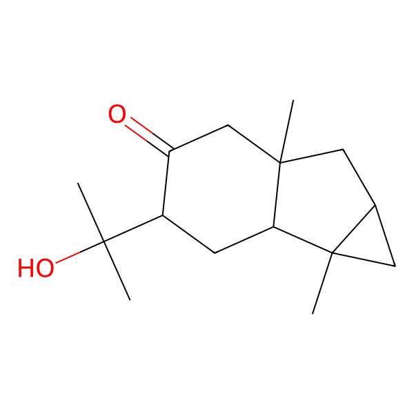 2D Structure of (1aS,1bS,3S,5aS,6aS)-3-(2-hydroxypropan-2-yl)-1a,5a-dimethyl-1b,2,3,5,6,6a-hexahydro-1H-cyclopropa[a]inden-4-one