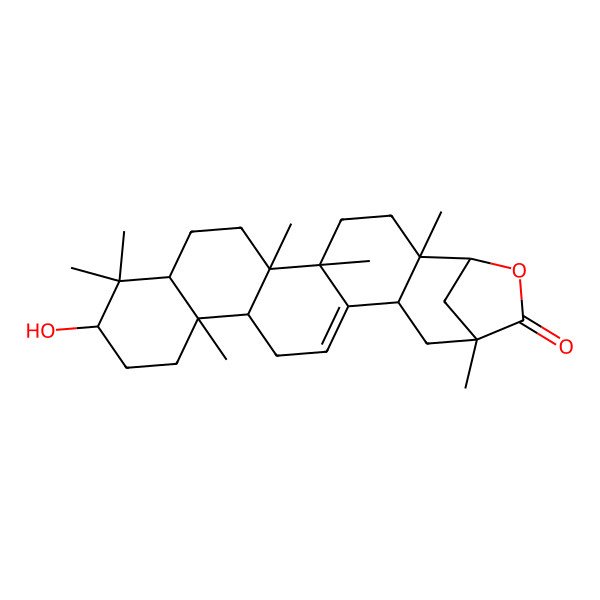 2D Structure of (1S,2R,6R,11S,14R,15R)-11-hydroxy-2,5,6,10,10,14,21-heptamethyl-23-oxahexacyclo[19.2.1.02,19.05,18.06,15.09,14]tetracos-17-en-22-one