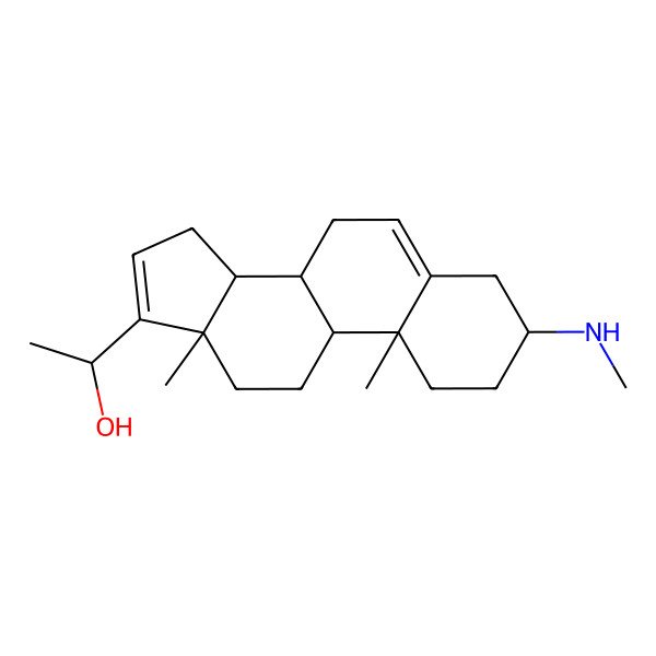2D Structure of 1-[10,13-dimethyl-3-(methylamino)-2,3,4,7,8,9,11,12,14,15-decahydro-1H-cyclopenta[a]phenanthren-17-yl]ethanol