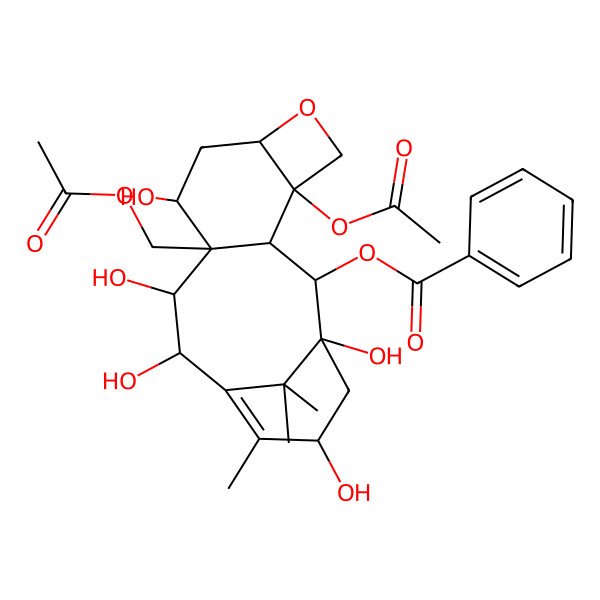 2D Structure of [(1S,2S,3R,4S,7R,9S,10R,11S,12R,15S)-4-acetyloxy-10-(acetyloxymethyl)-1,9,11,12,15-pentahydroxy-14,17,17-trimethyl-6-oxatetracyclo[11.3.1.03,10.04,7]heptadec-13-en-2-yl] benzoate