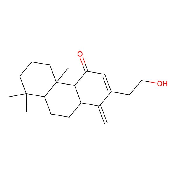 2D Structure of (4aS,4bS,8aS,10aR)-2-(2-hydroxyethyl)-4b,8,8-trimethyl-1-methylidene-4a,5,6,7,8a,9,10,10a-octahydrophenanthren-4-one