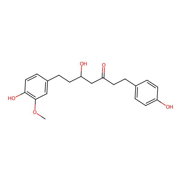 2D Structure of (5R)-1-(4-Hydroxyphenyl)-5-hydroxy-7-(3-methoxy-4-hydroxyphenyl)heptane-3-one