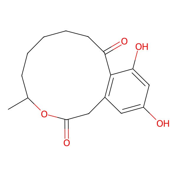 2D Structure of (5R)-13,15-dihydroxy-5-methyl-4-oxabicyclo[10.4.0]hexadeca-1(12),13,15-triene-3,11-dione